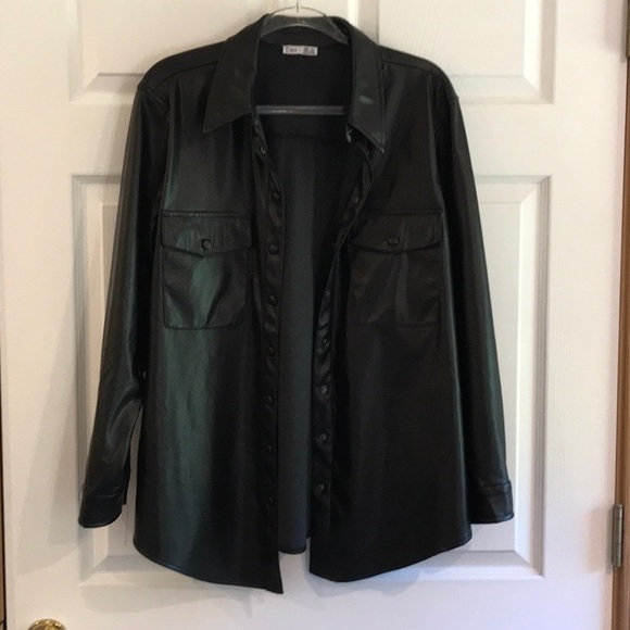 Rex Pleather Polyurethane Button Up Jacket - Picture 1 of 3